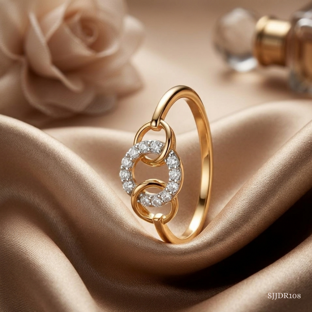 SJJDR108 | Classy Interlink Diamond Statement Ring
