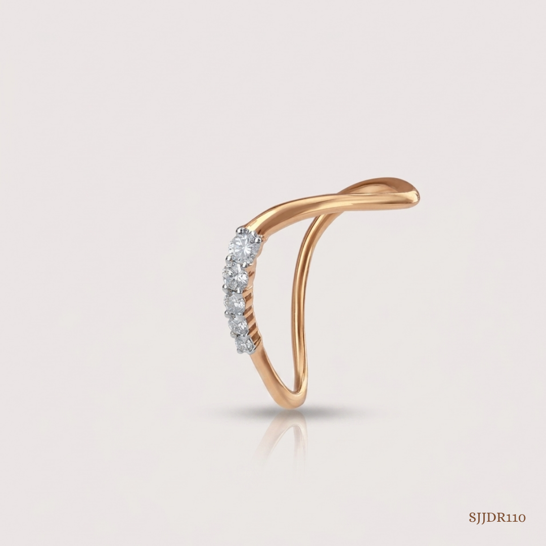 SJJDR110 | Golden Arc Diamond Designer Ring