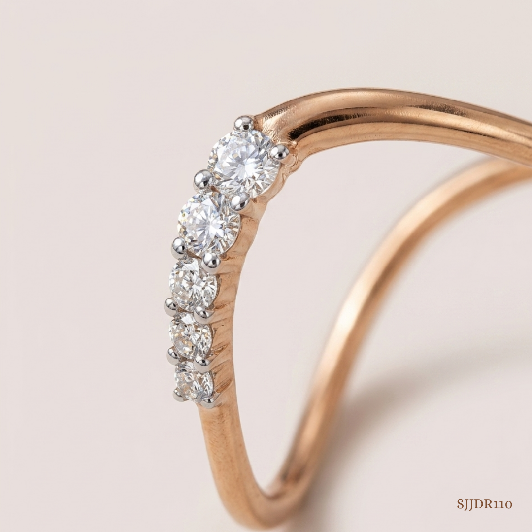 SJJDR110 | Golden Arc Diamond Designer Ring