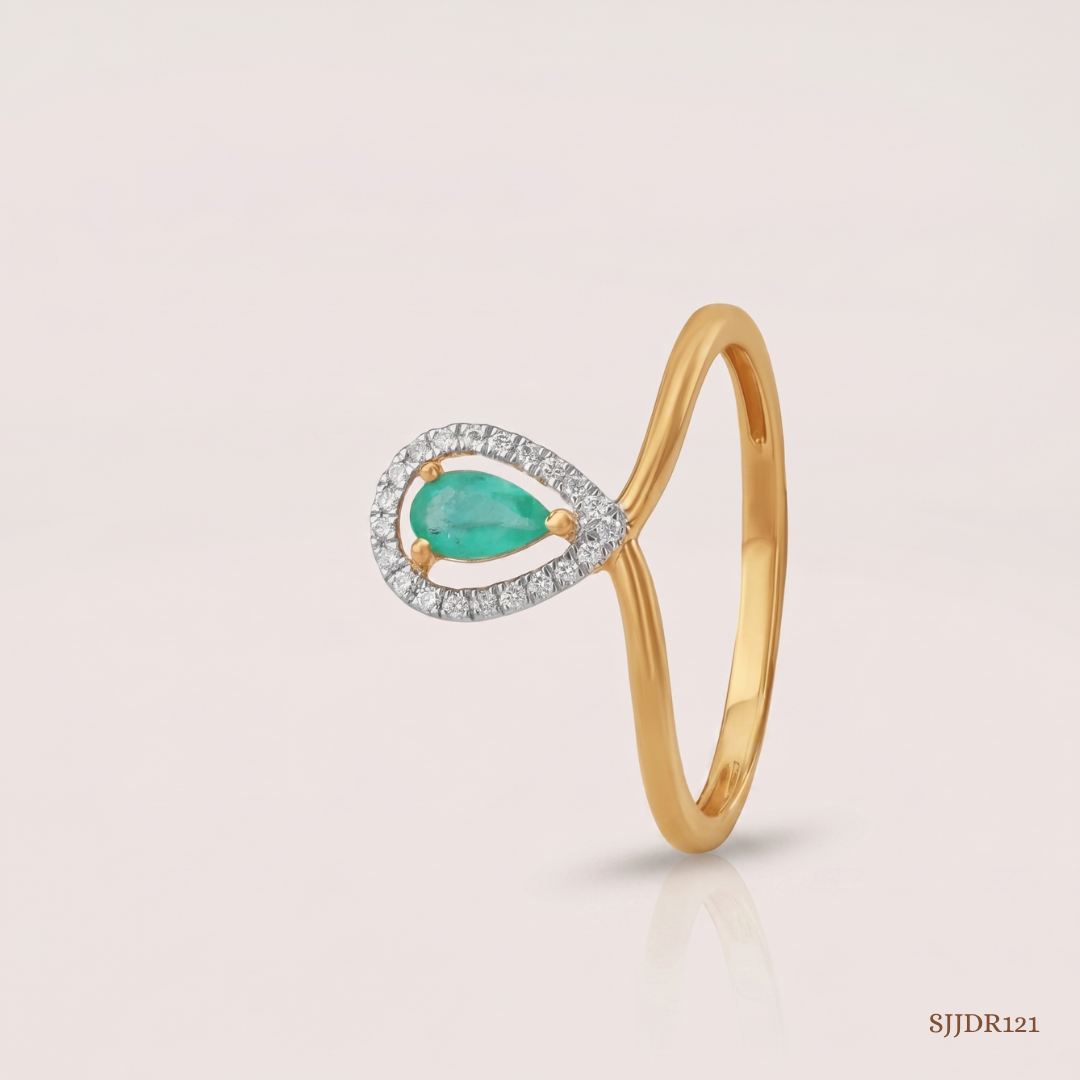 SJJDR121 | Teardrop Halo Diamond Elegant Ring