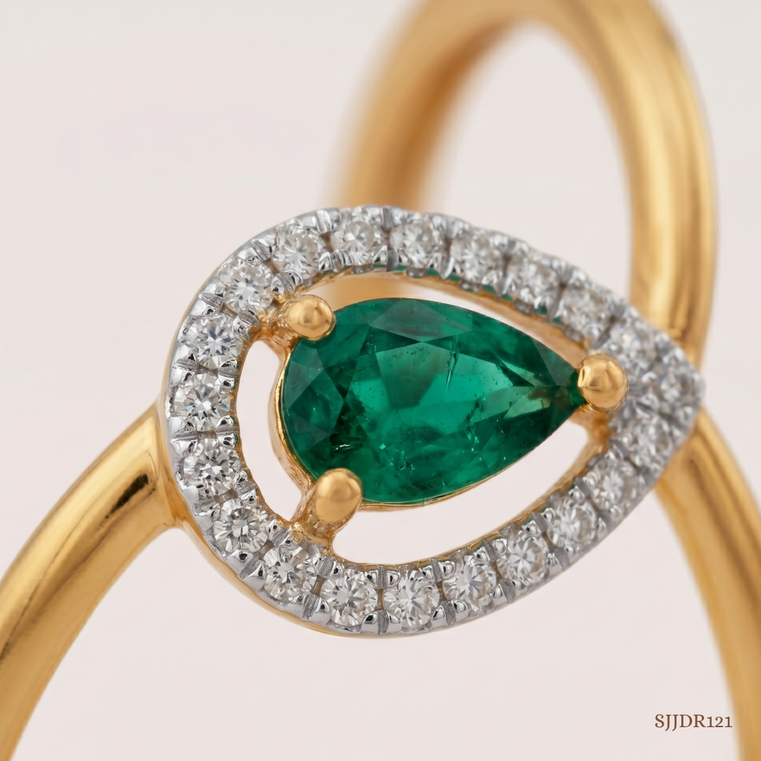 SJJDR121 | Teardrop Halo Diamond Elegant Ring