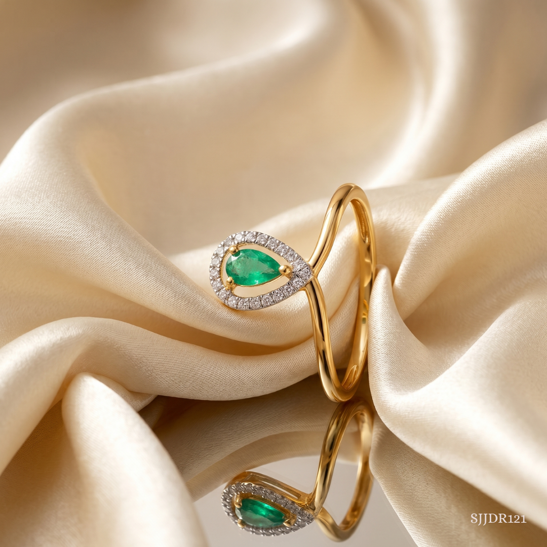 SJJDR121 | Teardrop Halo Diamond Elegant Ring