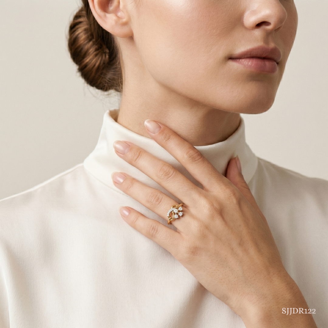 SJJDR122 | Leaf Crest Diamond Designer Ring