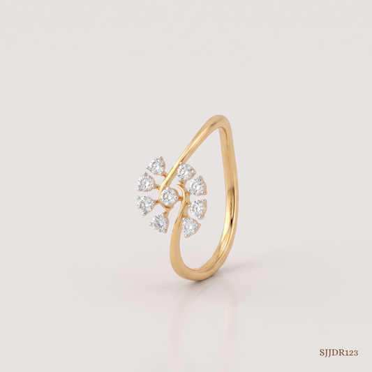 SJJDR123 | Petal Orbit Diamond Floral Ring