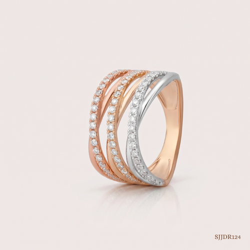 SJJDR124 | Interlace Waves Diamond Contemporary Ring