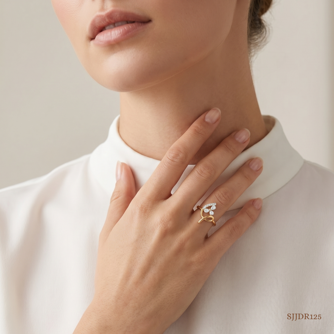 SJJDR125 | Flowing Vine Diamond Designer Ring
