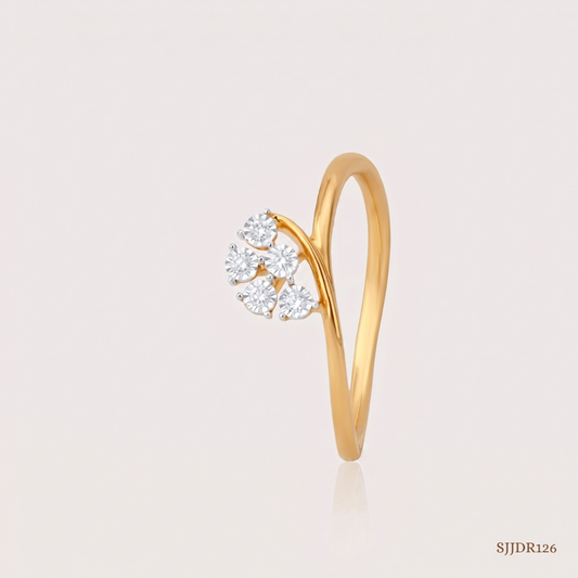 SJJDR126 | Petal Arc Diamond Floral Ring