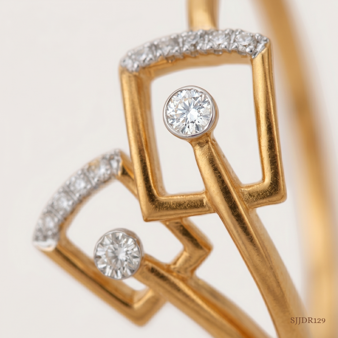 SJJDR129 | Floral Frame Diamond Designer Ring