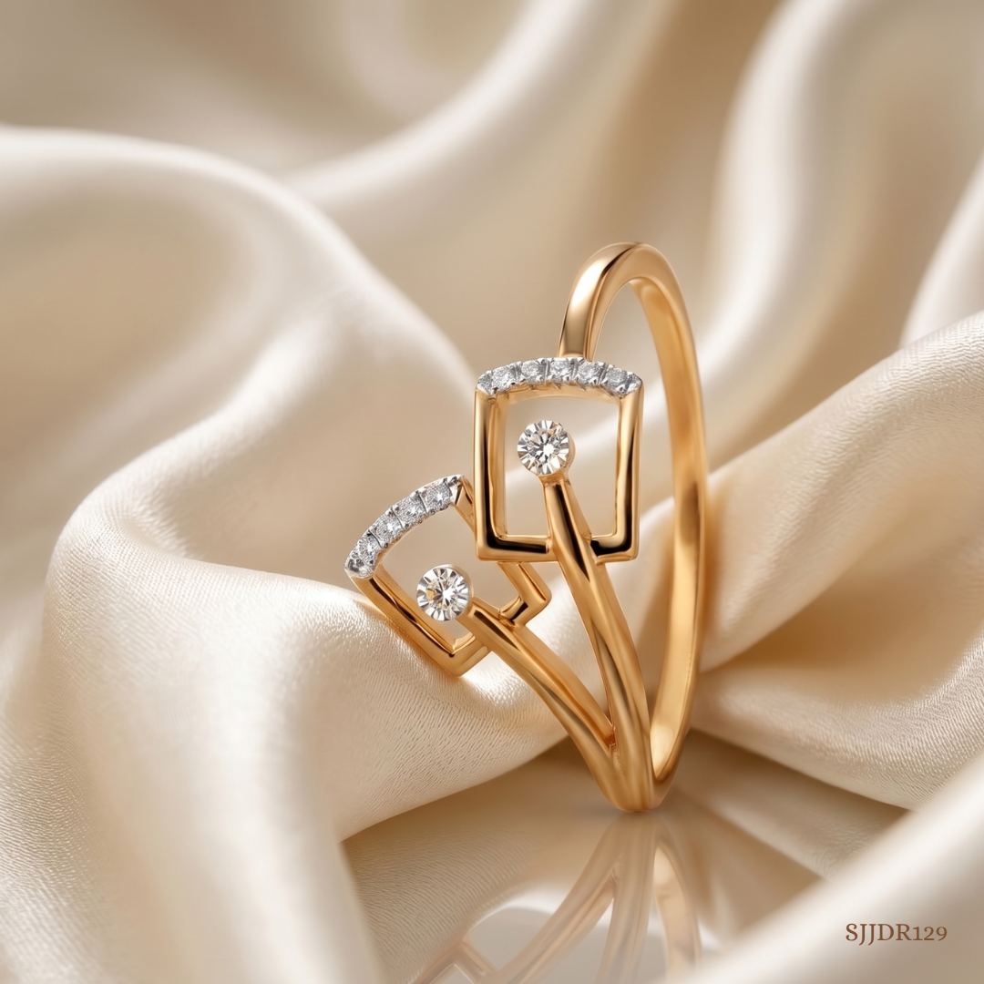 SJJDR129 | Floral Frame Diamond Designer Ring