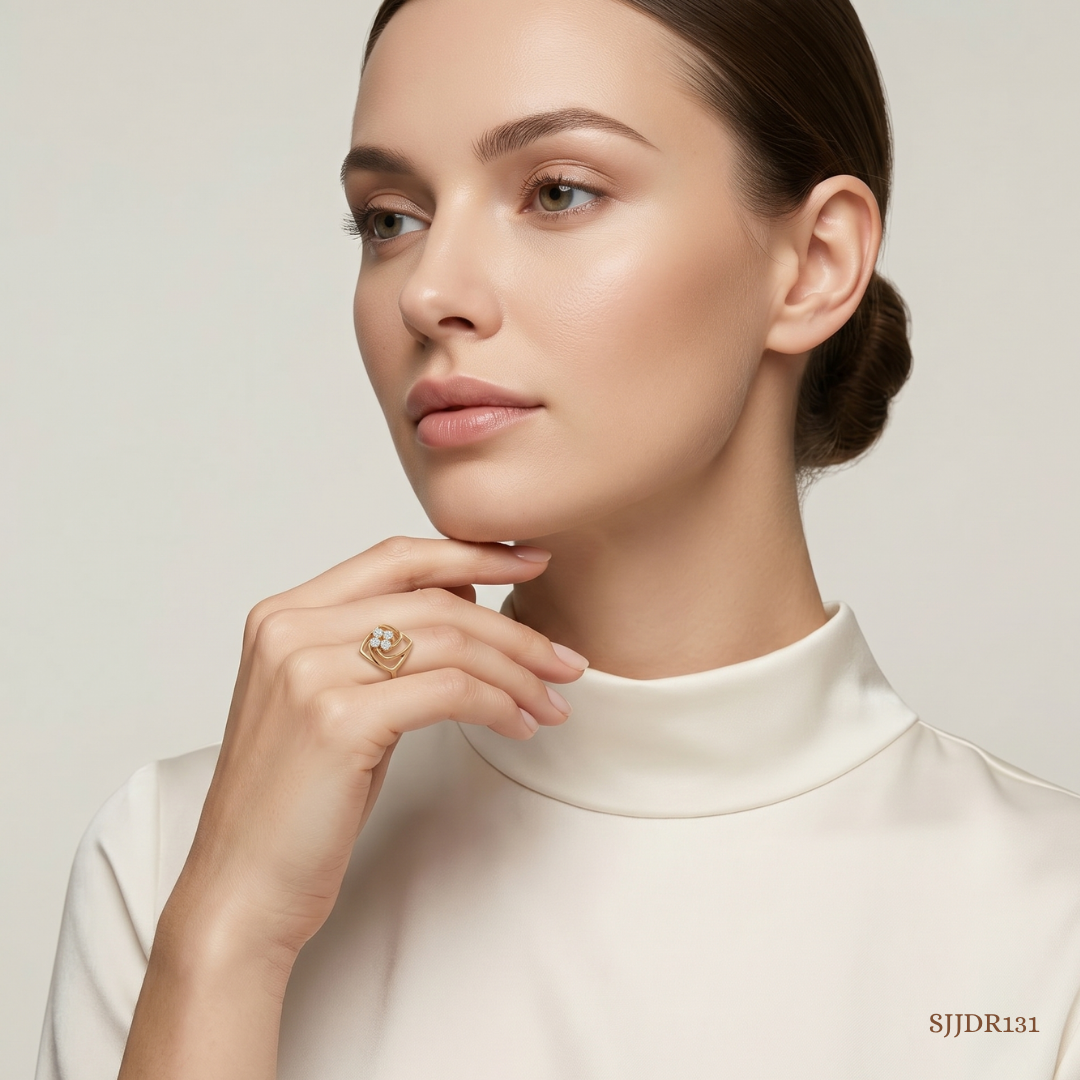SJJDR131 | Framed Spark Diamond Statement Ring