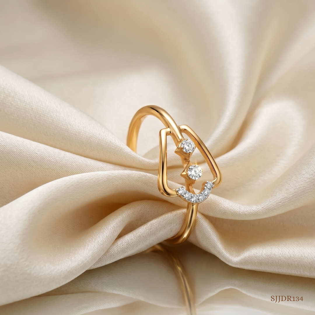SJJDR134 | Linear Spark Diamond Modern Ring