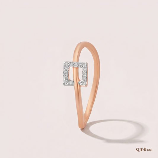 SJJDR136 | Square Buckle Diamond Statement Ring