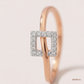 SJJDR136 | Square Buckle Diamond Statement Ring