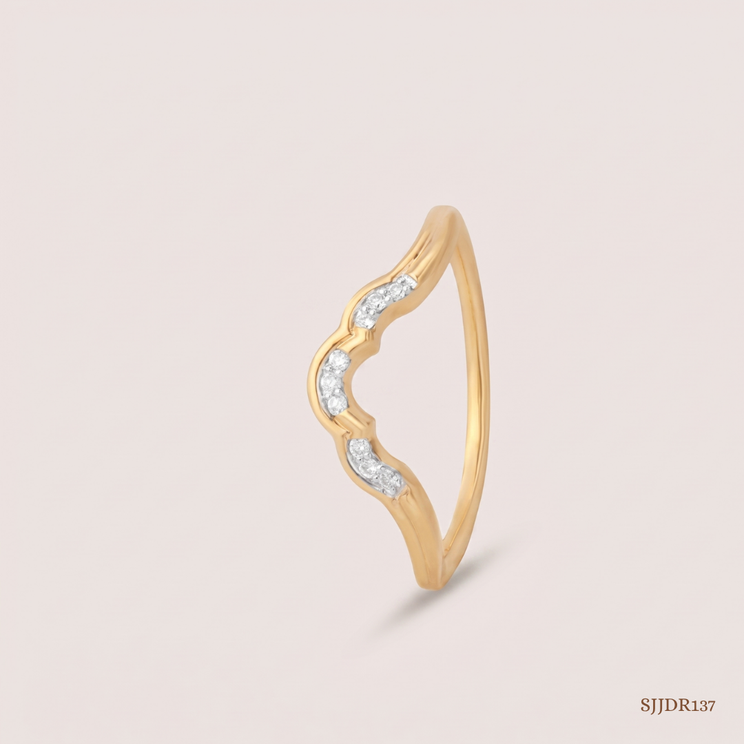 SJJDR137 | Scalloped Curve Diamond Designer Ring