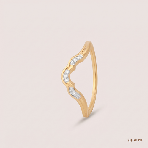 SJJDR137 | Scalloped Curve Diamond Designer Ring