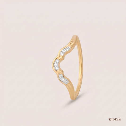 SJJDR137 | Scalloped Curve Diamond Designer Ring
