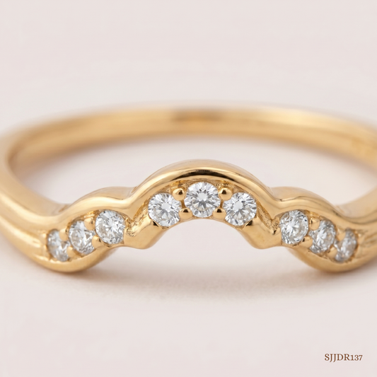 SJJDR137 | Scalloped Curve Diamond Designer Ring