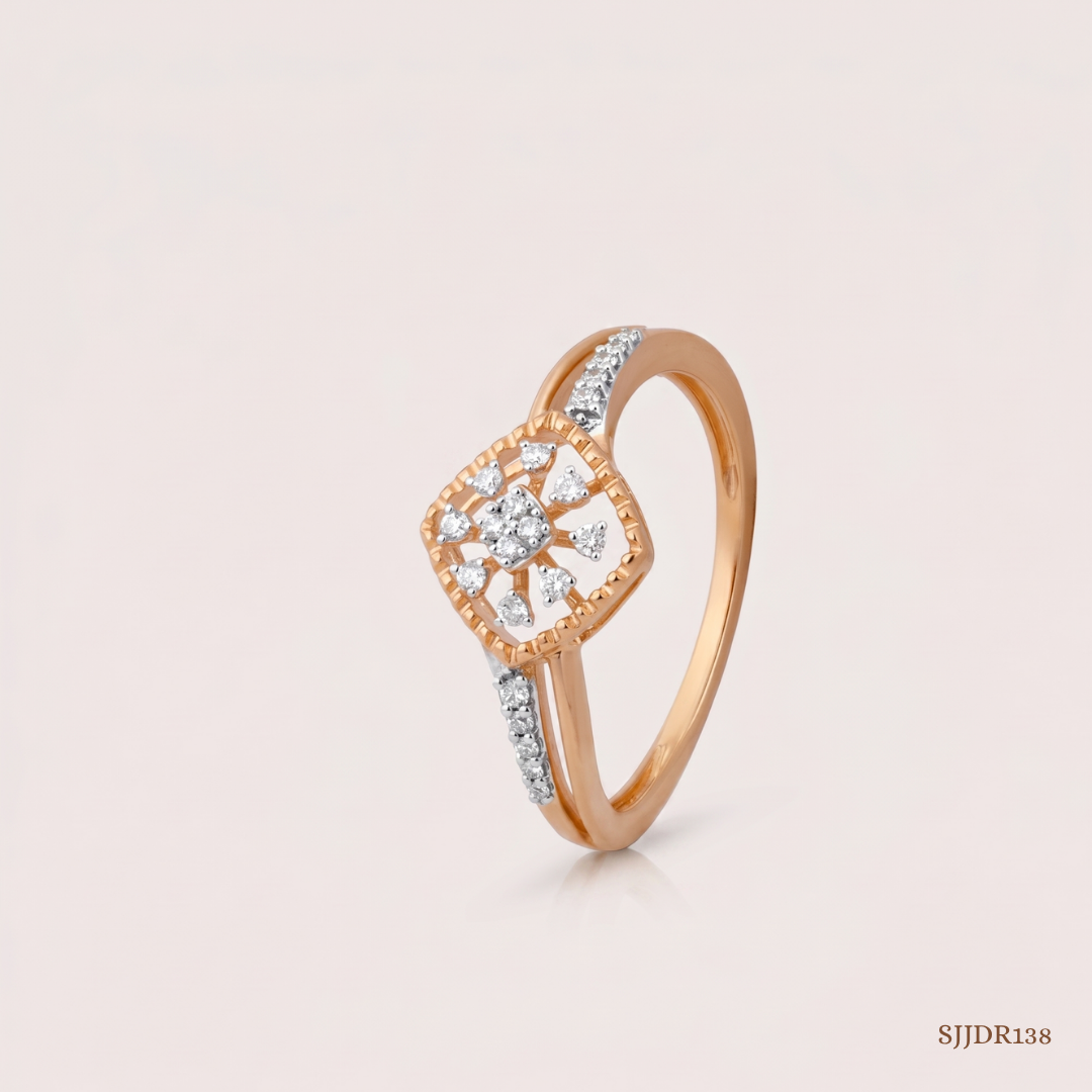 SJJDR138 | Sunburst Frame Diamond Statement Ring