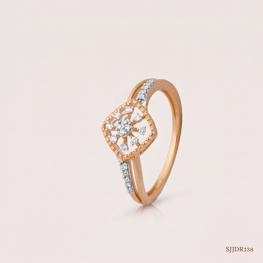 SJJDR138 | Sunburst Frame Diamond Statement Ring