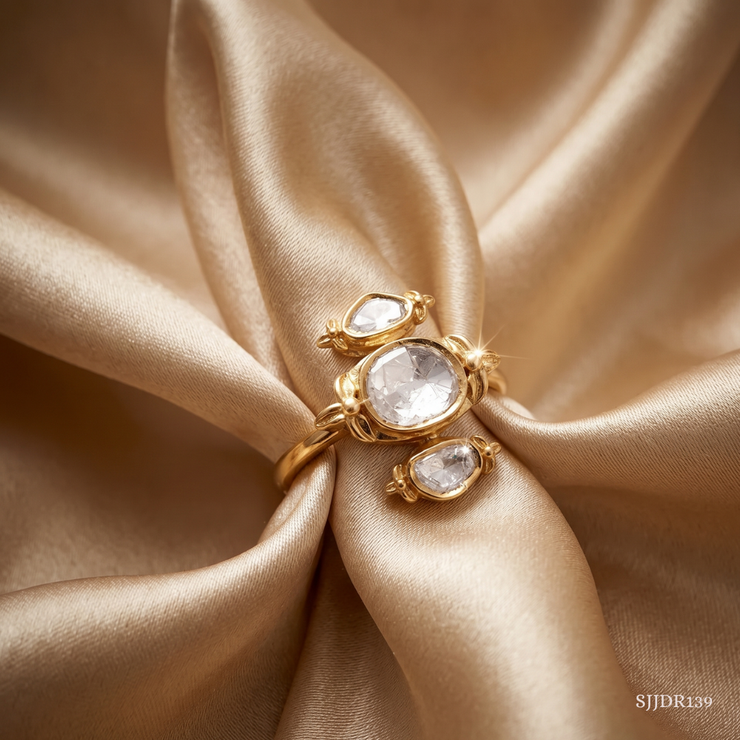 SJJDR139 | Vintage Aura Gold Statement Ring