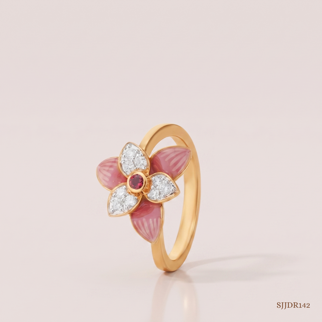 SJJDR142 | Petal Mirage Diamond Floral Ring