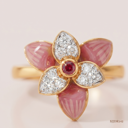 SJJDR142 | Petal Mirage Diamond Floral Ring