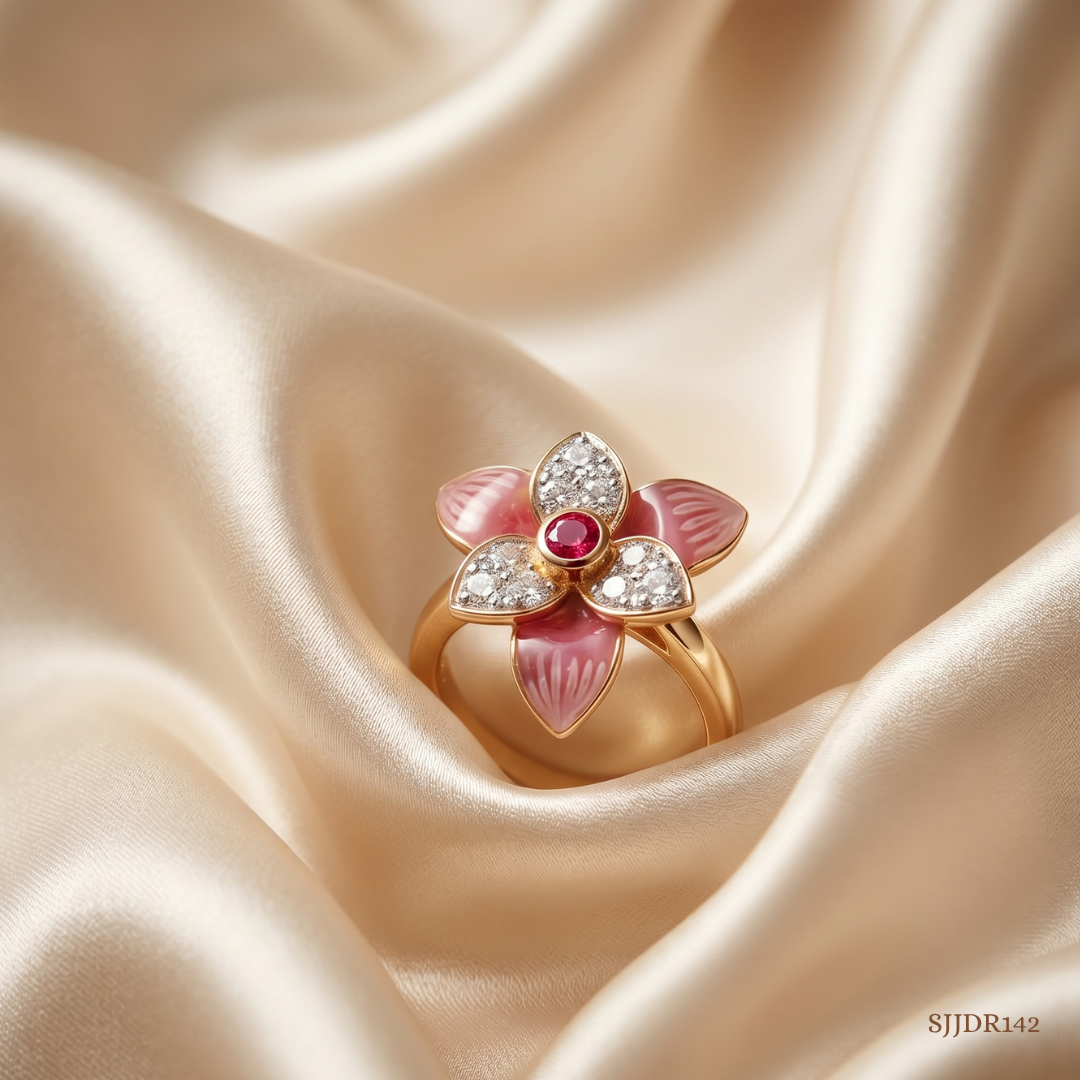 SJJDR142 | Petal Mirage Diamond Floral Ring