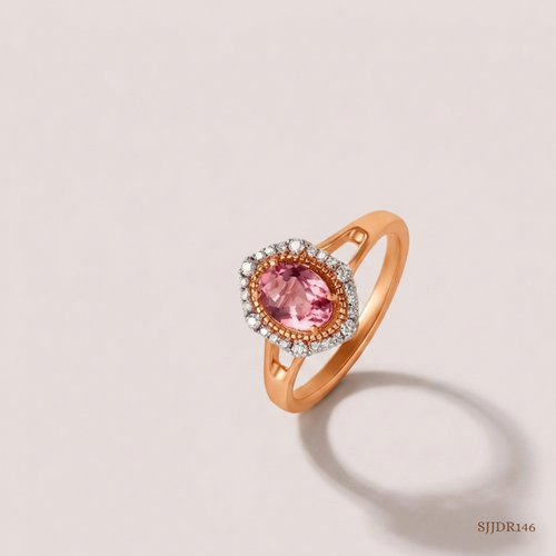 SJJDR146 | Halo Blush Diamond Elegant Ring