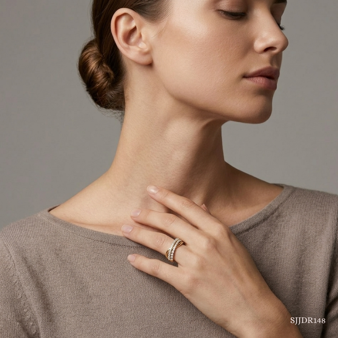SJJDR148 | Radiant Dual Diamond Designer Ring