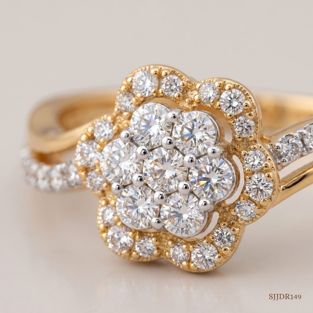 SJJDR149 | Dazzling Blossom Diamond Floral Ring