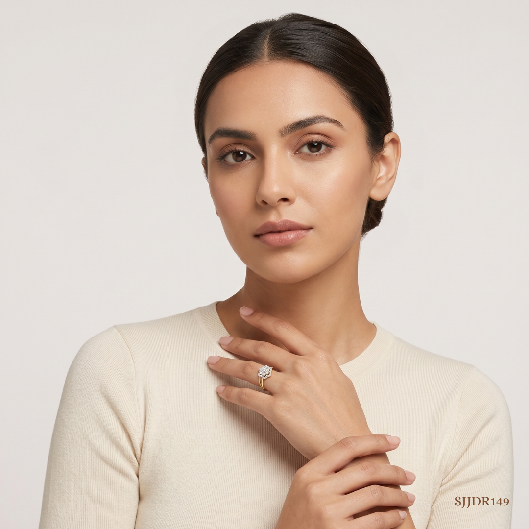 SJJDR149 | Dazzling Blossom Diamond Floral Ring