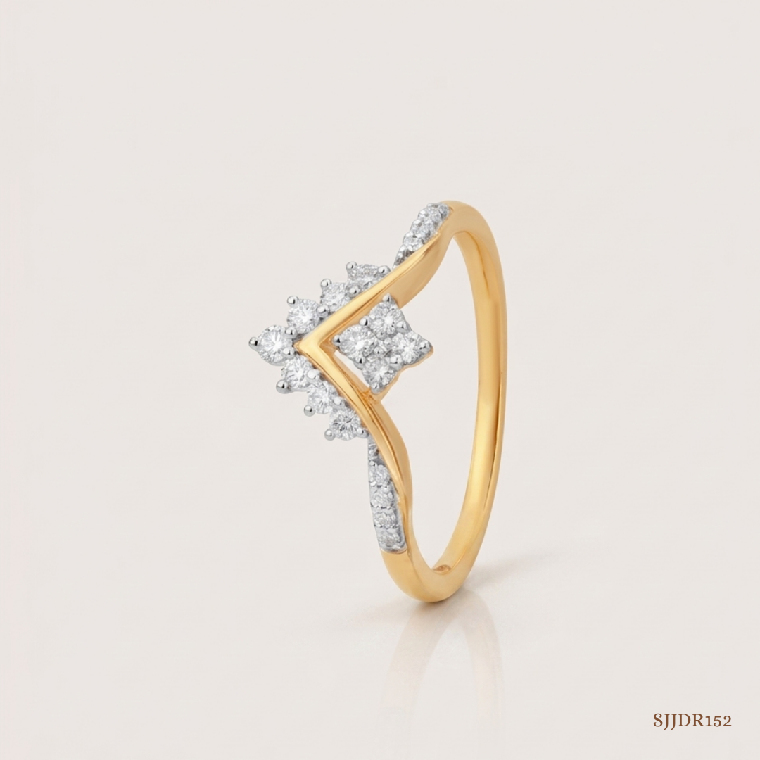 SJJDR152 | Chevron Crown Diamond Statement Ring