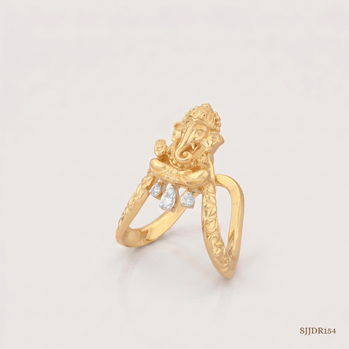 SJJDR154 | Ganesha Vanki Diamond Traditional Ring