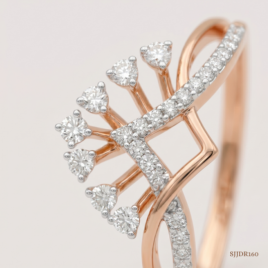 SJJDR160 | Regal Crown Diamond Statement Ring