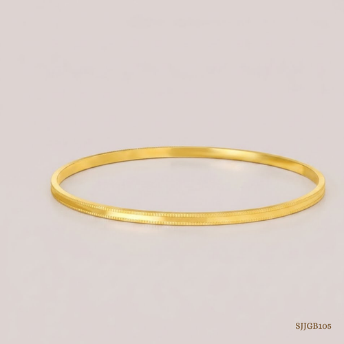 SJJGB105 | Arrowline Wrap Contemporary Gold Bangle with Stylish Detailing