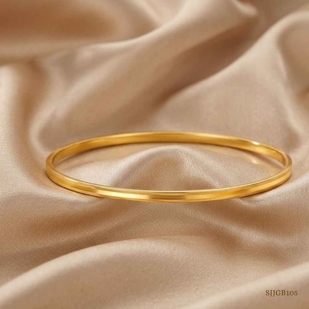 SJJGB105 | Arrowline Wrap Contemporary Gold Bangle with Stylish Detailing
