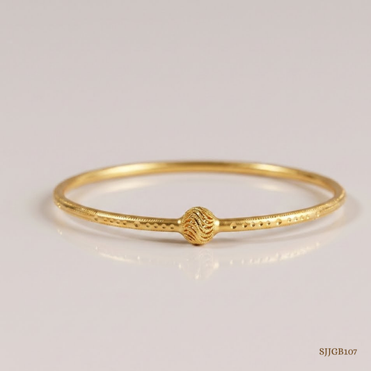 SJJGB107 | Serene Bloom Floral-Inspired Gold Bangles for Women