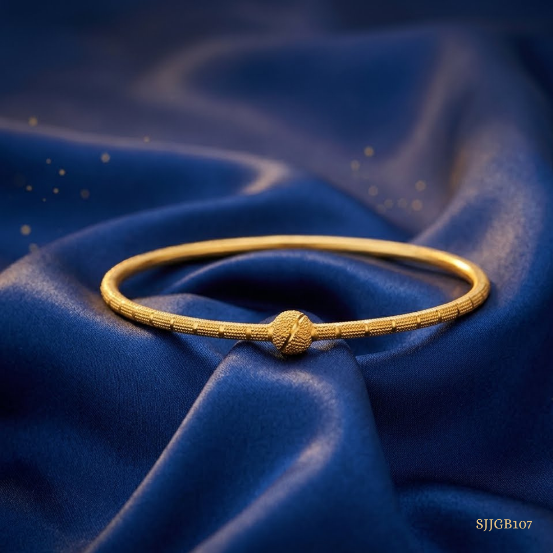 SJJGB107 | Serene Bloom Floral-Inspired Gold Bangles for Women
