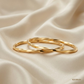 SJJGB109 | Twined Grace Twisted Gold Bangle with Elegant Contemporary Style