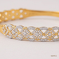 SJJGB111 | Interwoven Grace Designer Gold Bangle with Artistic Detailing