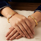 SJJGB112 | Textured Wave Contemporary Gold Bangle with Premium Finish