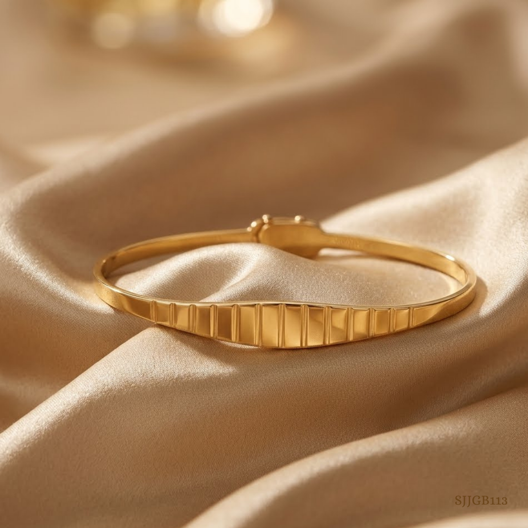 SJJGB113 | Contemporary Charm Stylish Gold Bangle for Modern Women
