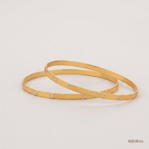 SJJGB115 | Bold Touch Statement Gold Bangle with Contemporary Appeal