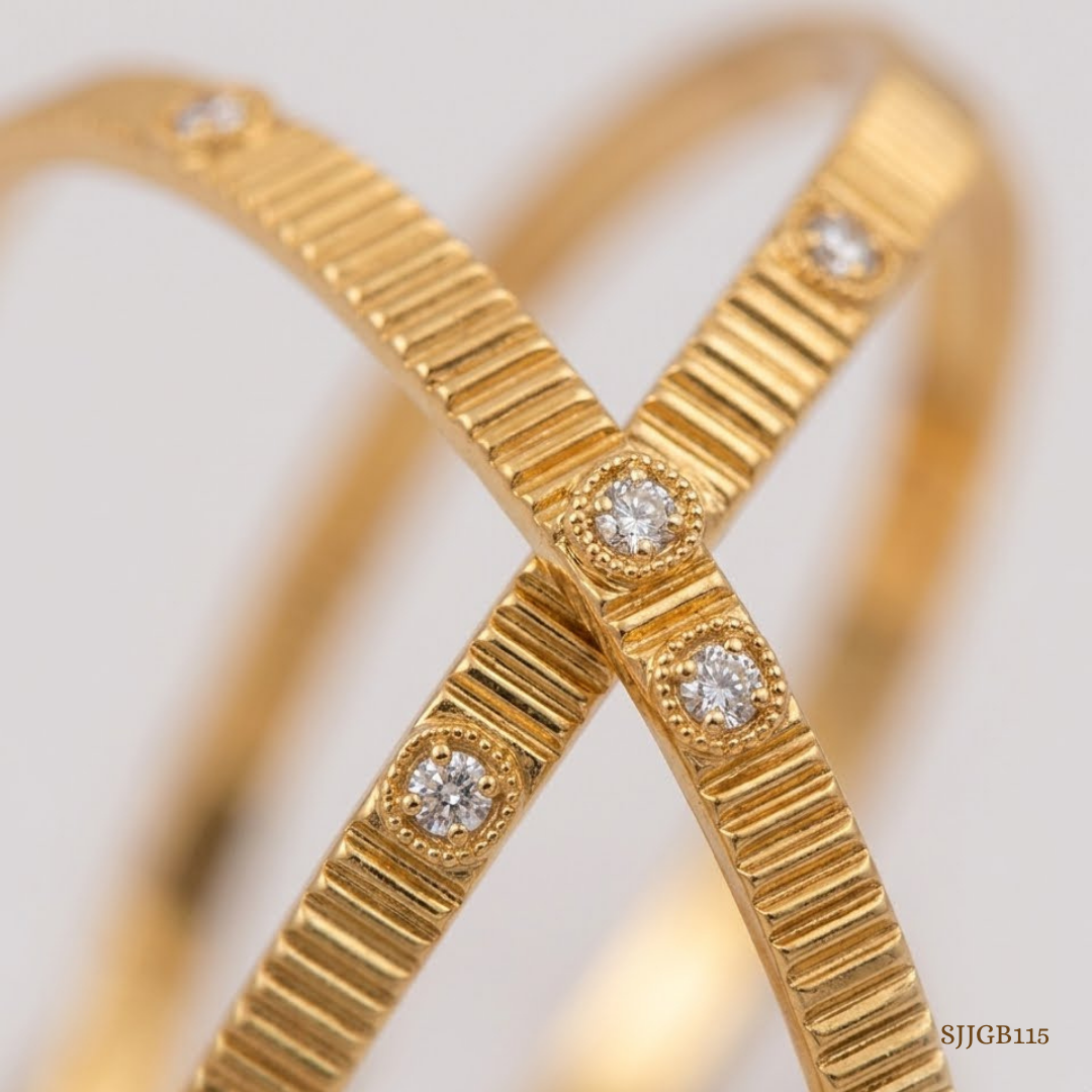 SJJGB115 | Bold Touch Statement Gold Bangle with Contemporary Appeal