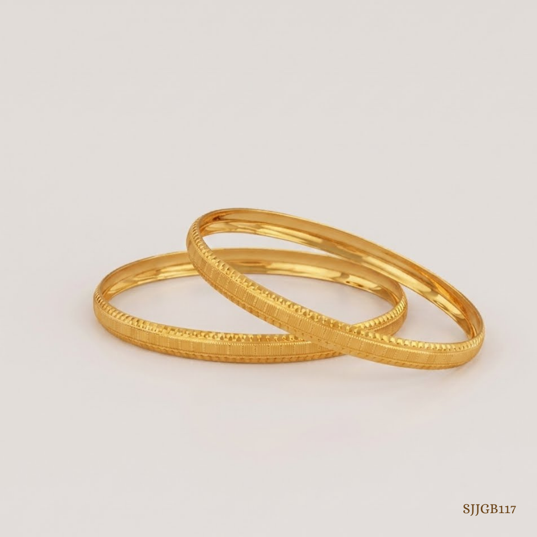 SJJGB117 | Lustre Line Elegant Gold Bangles with Sleek Modern Styling