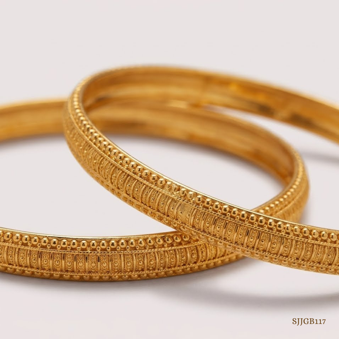 SJJGB117 | Lustre Line Elegant Gold Bangles with Sleek Modern Styling