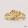 SJJGB119 | Debonair Yellow Gold Waved Bangle with Sophisticated Finish