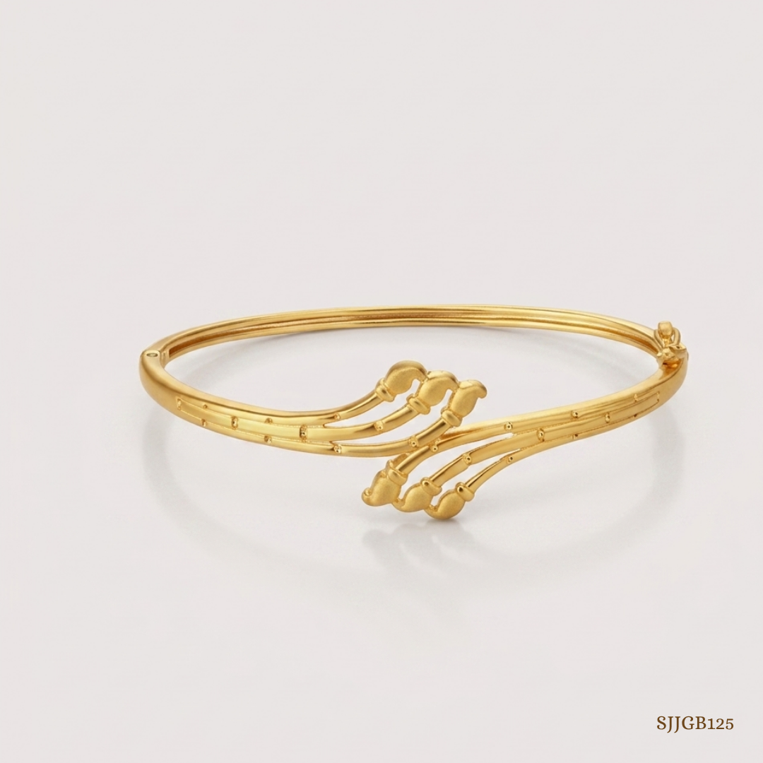 SJJGB125 | Radiant Minimalism Modern Gold Bangle with Sleek Finish