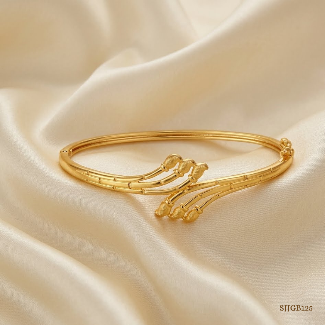 SJJGB125 | Radiant Minimalism Modern Gold Bangle with Sleek Finish