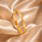 SJJGB126 | Gilded Blossoms Floral Designer Gold Bangle for Women